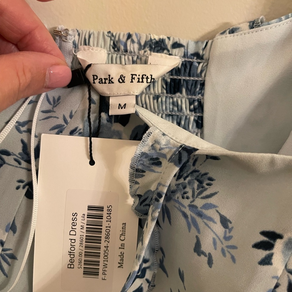 Strapless Floral Dress in Blue Floral - Picture 7 of 7